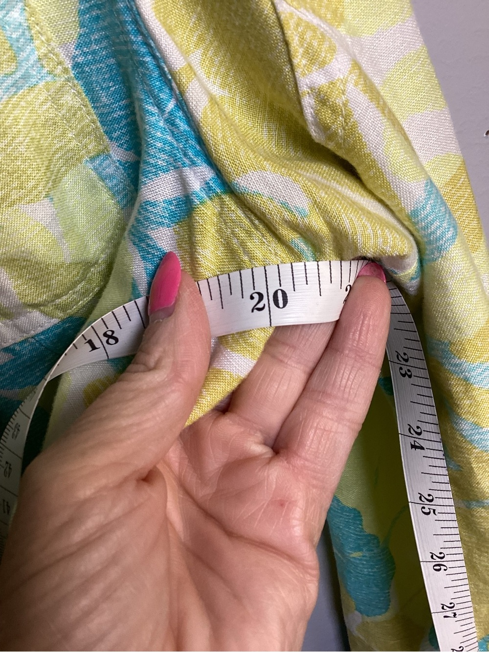 Ruby Rd. Pastel Yellow & Blue Floral Drawstring Linen Jacket - Picture 4 of 5